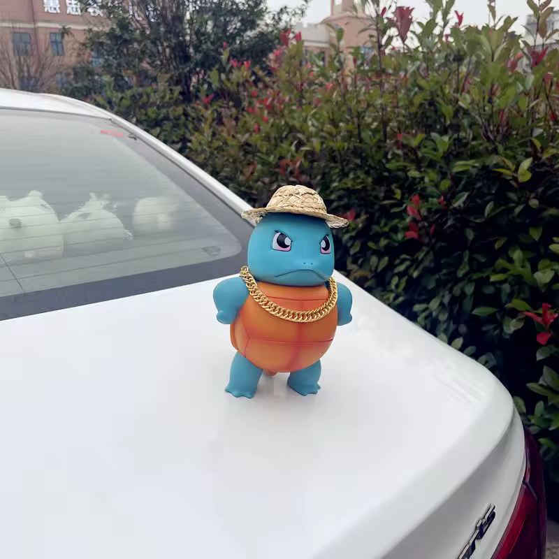 18cm Cartoon Squirtle Car Hanging Decor – Cute Pokémon Rooftop & Rear Hook Ornament